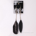 Skull Charm Feather Earrings Long Chain Designer Earrings